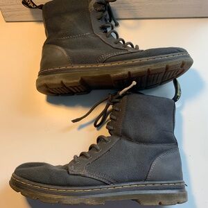 Dr. Martens Canvas Ankle Boots – Zipper Detail, Edgy Artistic Style (5)Read desc